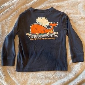 Navy Vineyard Vines Thanksgiving pocket Tee